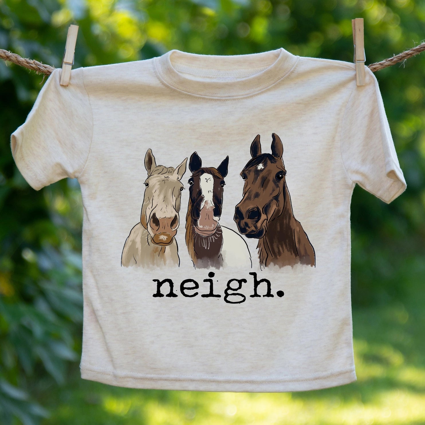 "Neigh" Three Horse Toddler/Youth Tee