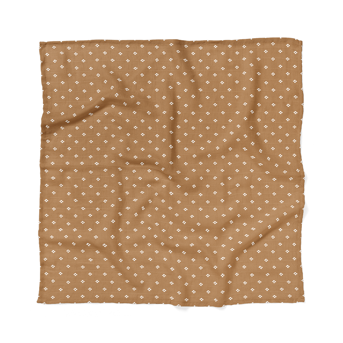 Muslin Swaddle Baby Blanket - Boho Squares: Coconut