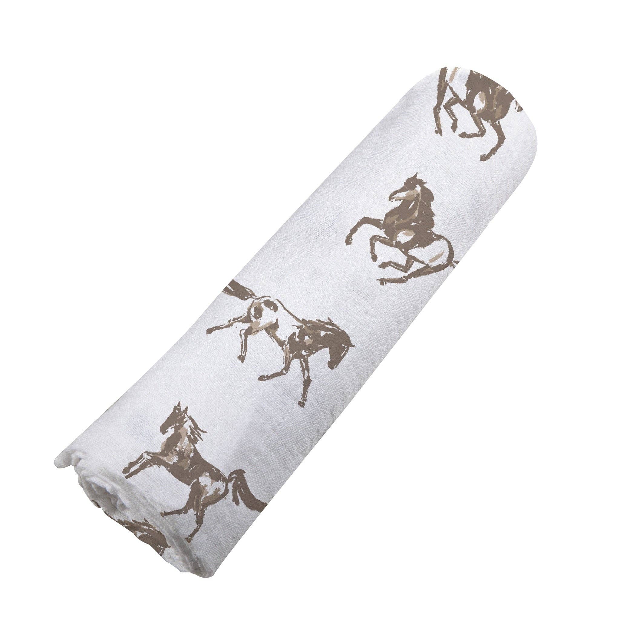 Galloping Horses Bamboo Swaddle