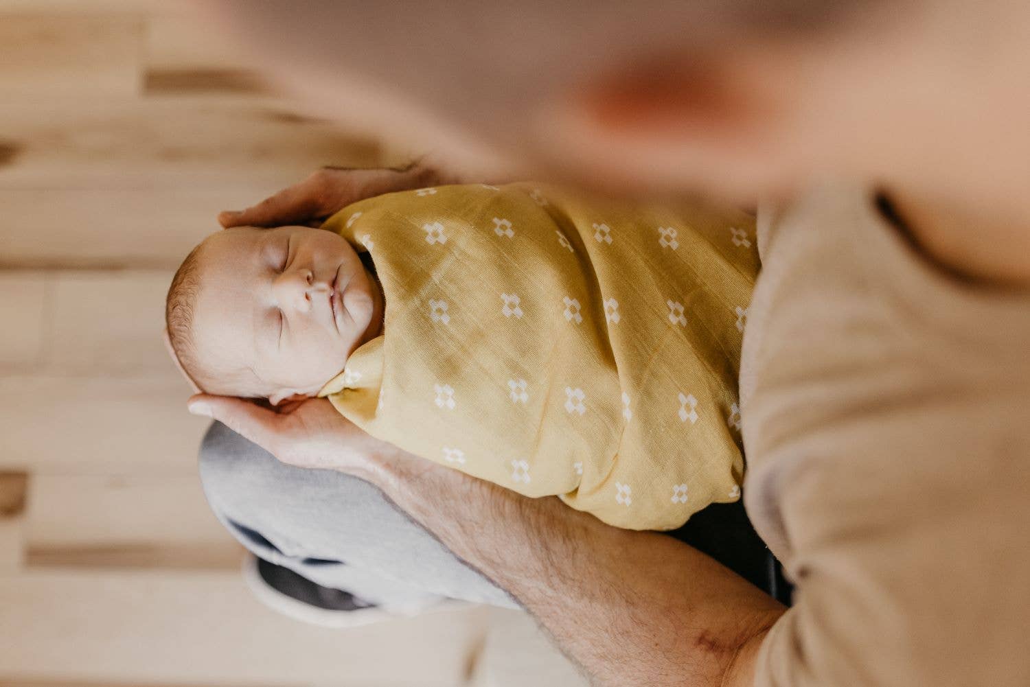 Muslin Swaddle Baby Blanket - Boho Squares: Coconut