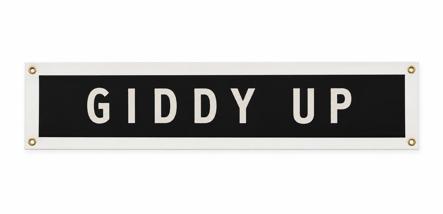 Giddy Up Banner Black & Cream