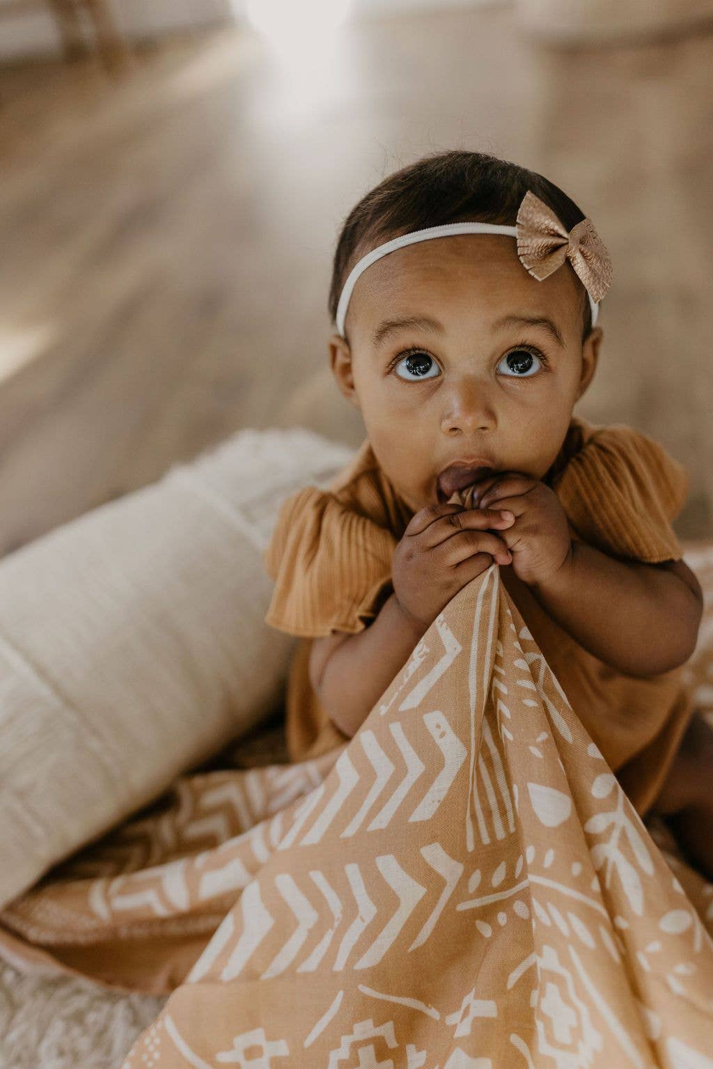 Muslin Swaddle Baby Blanket - Tapestry Swaddle: Maple Sugar