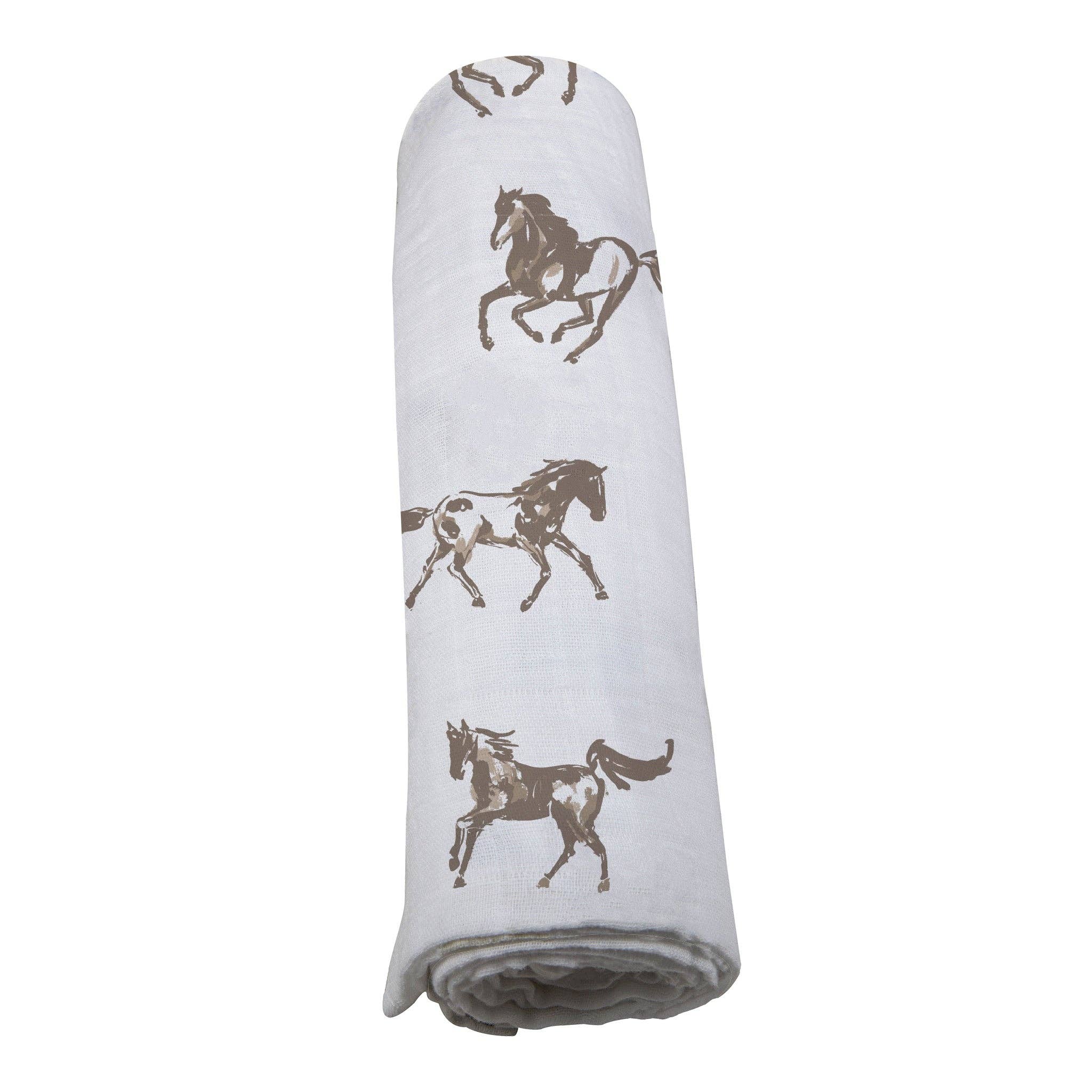 Galloping Horses Bamboo Swaddle