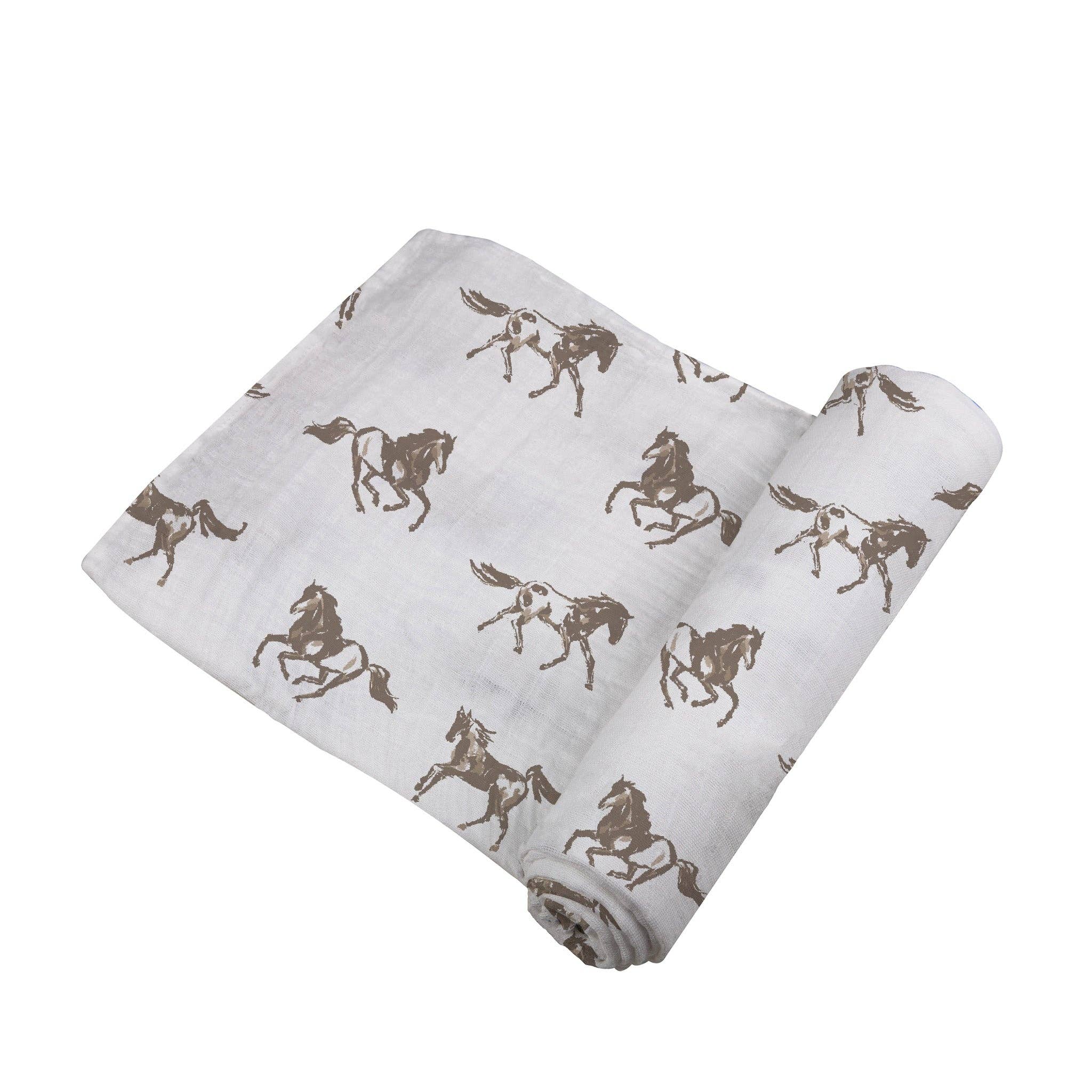 Galloping Horses Bamboo Swaddle