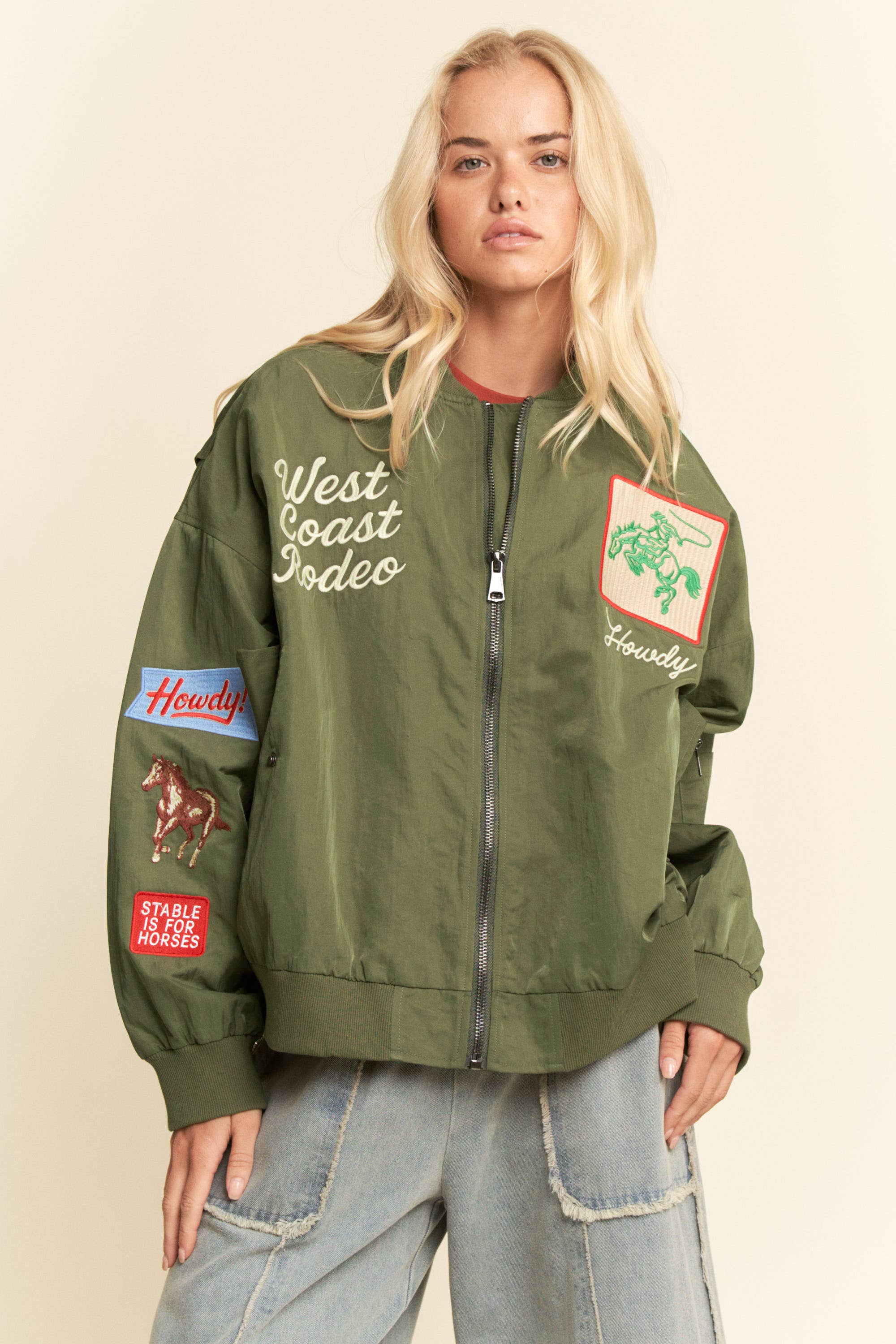 WEST COAST RODEO EMBROIDERED BOMBER JACKET