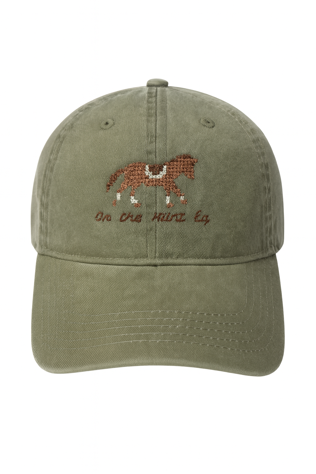 On the Hunt Eq Cross Stitch Cap