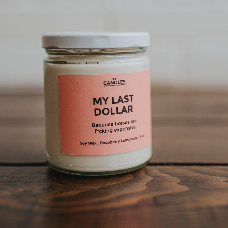 "My Last Dollar" Pink Candle