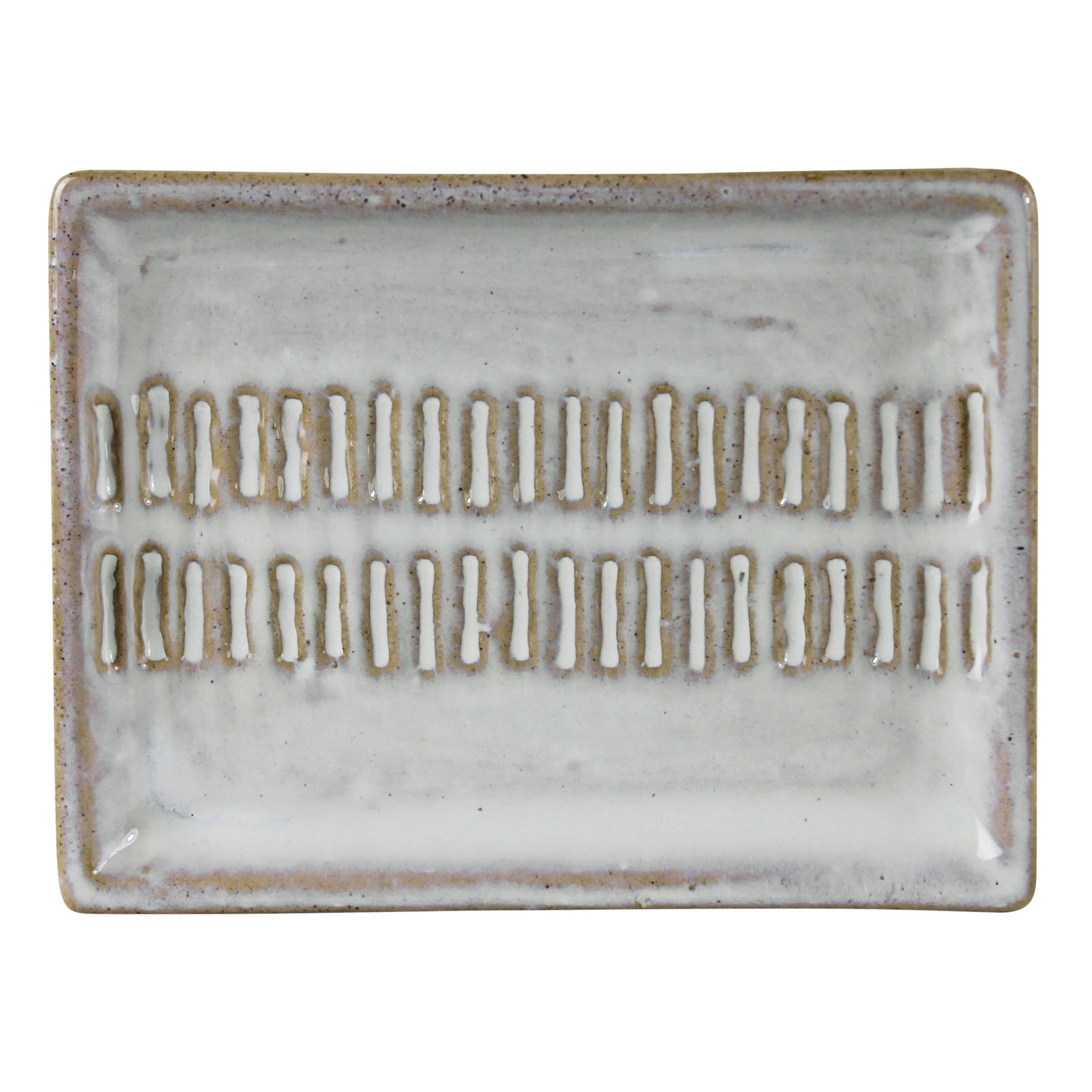 Clay painted square dish