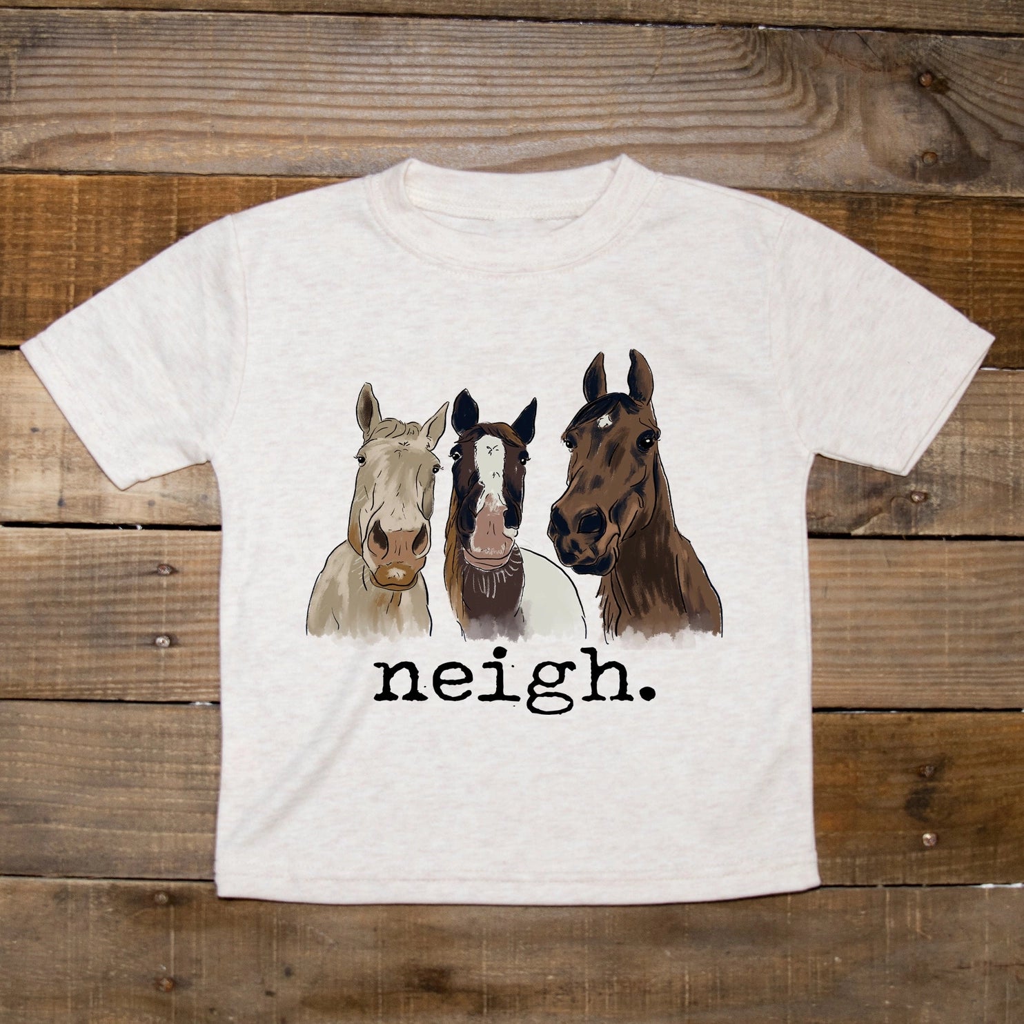 "Neigh" Three Horse Toddler/Youth Tee