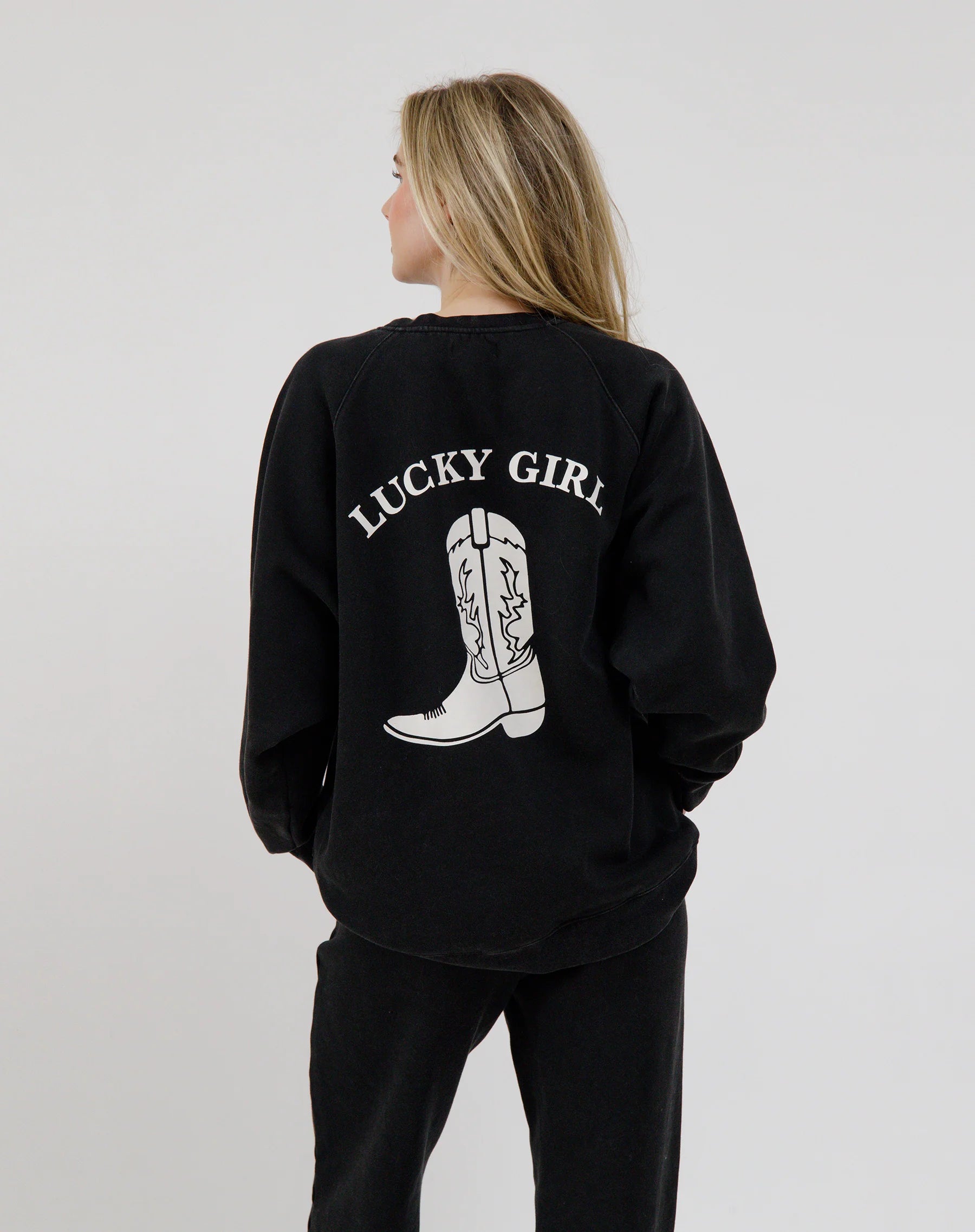 Lucky Girl Boyfriend Crewneck Sweatshirt