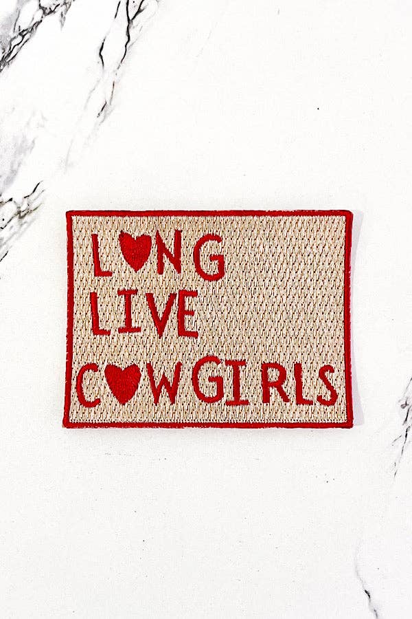 Long Live Cowgirls Red Embroidered Patch