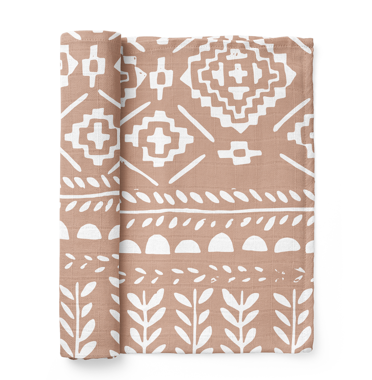 Muslin Swaddle Baby Blanket - Tapestry Swaddle: Maple Sugar